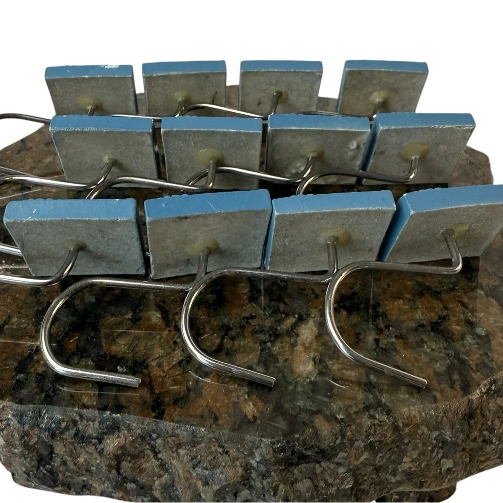 Vintage SET of 12 Shower Curtain Hooks Blue Water Farmhouse Shabby Cottagecore